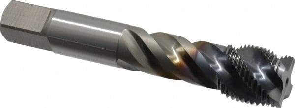 OSG - 7/8-14 UNF 4 Flute 3B Modified Bottoming Spiral Flute Tap - Vanadium High Speed Steel, TiCN Finish, 4-11/16" OAL, Right Hand Flute, Right Hand Thread, H4, Series EXOTAP VA3 - Eagle Tool & Supply