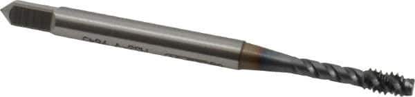 OSG - 3/4-16 UNF 4 Flute 2B Bottoming Spiral Flute Tap - Vanadium High Speed Steel, TiCN Finish, 4-1/4" OAL, Right Hand Flute, Right Hand Thread, H5, Series 303 - Eagle Tool & Supply