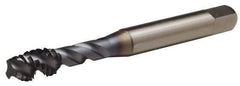 OSG - 7/8-9 UNC 4 Flute 3B Modified Bottoming Spiral Flute Tap - Vanadium High Speed Steel, TiCN Finish, 4-11/16" OAL, Right Hand Flute, Right Hand Thread, H4, Series EXOTAP VA3 - Eagle Tool & Supply