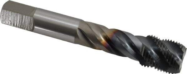 OSG - 3/4-16 UNF 4 Flute 3B Modified Bottoming Spiral Flute Tap - Vanadium High Speed Steel, TiCN Finish, 4-1/4" OAL, Right Hand Flute, Right Hand Thread, H3, Series EXOTAP VA3 - Eagle Tool & Supply
