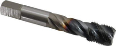 OSG - 3/4-16 UNF 4 Flute 3B Modified Bottoming Spiral Flute Tap - Vanadium High Speed Steel, TiCN Finish, 4-1/4" OAL, Right Hand Flute, Right Hand Thread, H3, Series EXOTAP VA3 - Eagle Tool & Supply