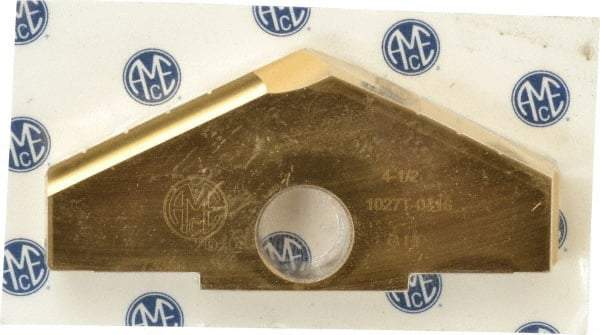Allied Machine and Engineering - 4-1/2" Diam x 5/8" Thick, Seat Code G, 130° Included Angle Spade Drill Insert - TiN Coated, High Speed Steel, Series G - Eagle Tool & Supply