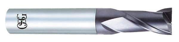 OSG - 3/16", 3/4" LOC, 3/16" Shank Diam, 2" OAL, 2 Flute, Solid Carbide Square End Mill - Single End, Diamond Finish, Spiral Flute, 30° Helix, Centercutting, Right Hand Cut, Right Hand Flute, Series 7020 - Eagle Tool & Supply