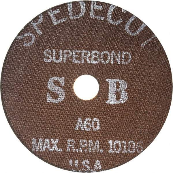 Cratex - 6" 60 Grit Aluminum Oxide Cutoff Wheel - 0.04" Thick, 7/8" Arbor, 10,186 Max RPM, Use with Angle Grinders - Eagle Tool & Supply