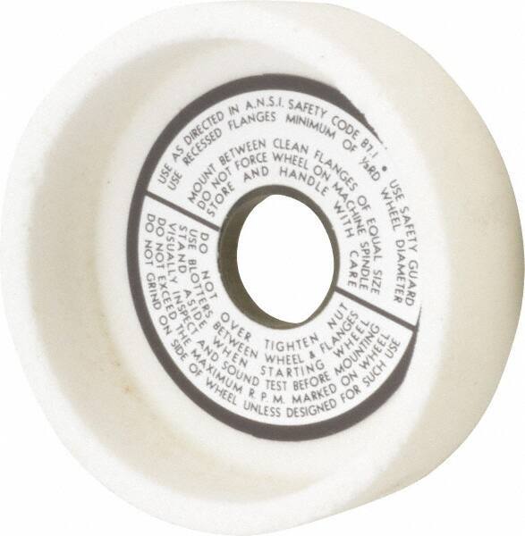 Grier Abrasives - 5" Diam, 1-1/4" Hole Size, 1-1/2" Overall Thickness, 60 Grit, Type 6 Tool & Cutter Grinding Wheel - Medium Grade, Aluminum Oxide, K Hardness, Vitrified Bond, 4,966 RPM - Eagle Tool & Supply