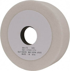 Grier Abrasives - 5" Diam, 1-1/4" Hole Size, 1-1/2" Overall Thickness, 46 Grit, Type 6 Tool & Cutter Grinding Wheel - Coarse Grade, Aluminum Oxide, J Hardness, Vitrified Bond, 4,966 RPM - Eagle Tool & Supply
