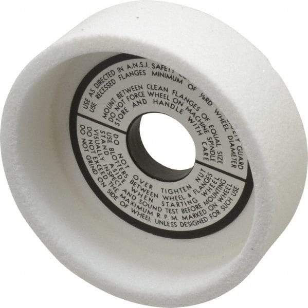 Grier Abrasives - 5" Diam, 1-1/4" Hole Size, 1-1/2" Overall Thickness, 60 Grit, Type 6 Tool & Cutter Grinding Wheel - Medium Grade, Aluminum Oxide, H Hardness, Vitrified Bond, 4,966 RPM - Eagle Tool & Supply
