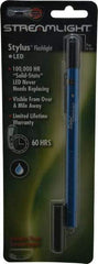 Streamlight - White LED Bulb, Mini Flashlight - Blue Aluminum Body, 3 AAAA Alkaline Batteries Included - Eagle Tool & Supply
