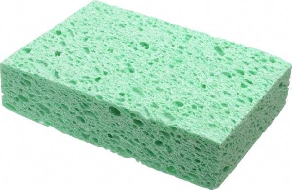 Made in USA - 6" Long x 3-1/2" Wide x 1" Thick Sponge/Scouring Pad - Medium-Duty, Green - Eagle Tool & Supply