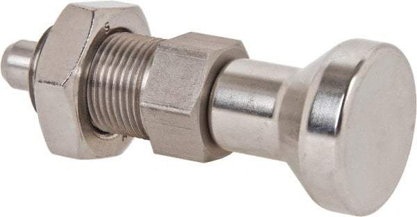 Gibraltar - M20x1.5, 25mm Thread Length, 10mm Plunger Diam, Lockout Knob Handle Indexing Plunger - Plunger Style B, 28mm Body Length, 83mm OAL, Stainless Steel - Eagle Tool & Supply