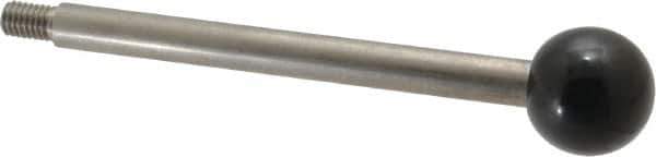 Gibraltar - 3/8-16 Stem, 1.26" Knob Diam, 3/8" Shaft Diam, Type A Gear Lever Arm with Ball Knob - 0.55" Thread Length, 6.06" Handle Length, Stainless Steel Shaft, Phenolic Knob - Eagle Tool & Supply