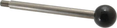 Gibraltar - 3/8-16 Stem, 1.26" Knob Diam, 3/8" Shaft Diam, Type A Gear Lever Arm with Ball Knob - 0.55" Thread Length, 6.06" Handle Length, Stainless Steel Shaft, Phenolic Knob - Eagle Tool & Supply