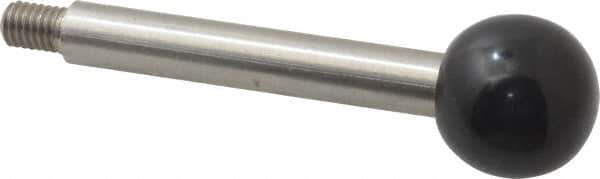 Gibraltar - M6x1 Stem, 0.78" Knob Diam, 0.32" Shaft Diam, Type A Gear Lever Arm with Ball Knob - 0.35" Thread Length, 2.7" Handle Length, Stainless Steel Shaft, Phenolic Knob - Eagle Tool & Supply