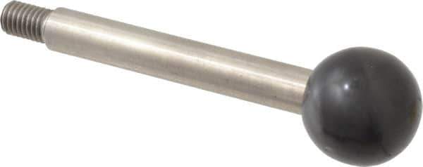 Gibraltar - M8x1.25 Stem, 0.98" Knob Diam, 0.39" Shaft Diam, Type A Gear Lever Arm with Ball Knob - 0.43" Thread Length, 3.4" Handle Length, Stainless Steel Shaft, Phenolic Knob - Eagle Tool & Supply