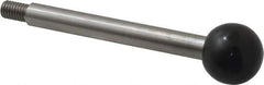 Gibraltar - M8x1.25 Stem, 0.98" Knob Diam, 0.39" Shaft Diam, Type A Gear Lever Arm with Ball Knob - 0.43" Thread Length, 4.04" Handle Length, Stainless Steel Shaft, Phenolic Knob - Eagle Tool & Supply