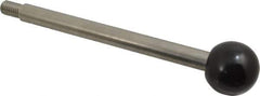 Gibraltar - M10x1.5 Stem, 1.26" Knob Diam, 0.47" Shaft Diam, Type A Gear Lever Arm with Ball Knob - 0.55" Thread Length, 6.06" Handle Length, Stainless Steel Shaft, Phenolic Knob - Eagle Tool & Supply