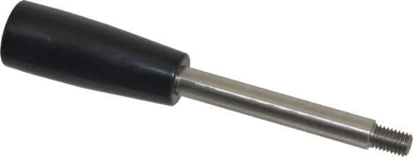 Gibraltar - M8x1.25 Stem, 0.83" Knob Diam, 0.39" Shaft Diam, Type E Gear Lever Arm with Cylindrical Knob - 0.43" Thread Length, 4.33" Handle Length, Stainless Steel Shaft, Phenolic Knob - Eagle Tool & Supply