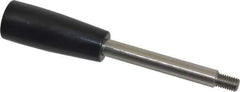 Gibraltar - M8x1.25 Stem, 0.83" Knob Diam, 0.39" Shaft Diam, Type E Gear Lever Arm with Cylindrical Knob - 0.43" Thread Length, 4.33" Handle Length, Stainless Steel Shaft, Phenolic Knob - Eagle Tool & Supply
