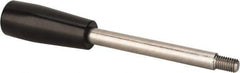 Gibraltar - M8x1.25 Stem, 0.83" Knob Diam, 0.39" Shaft Diam, Type E Gear Lever Arm with Cylindrical Knob - 0.43" Thread Length, 4.92" Handle Length, Stainless Steel Shaft, Phenolic Knob - Eagle Tool & Supply