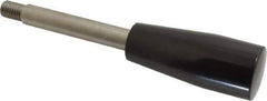 Gibraltar - M10x1.5 Stem, 0.91" Knob Diam, 0.47" Shaft Diam, Type E Gear Lever Arm with Cylindrical Knob - 0.55" Thread Length, 5.31" Handle Length, Stainless Steel Shaft, Phenolic Knob - Eagle Tool & Supply