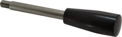 Gibraltar - M10x1.5 Stem, 0.91" Knob Diam, 0.47" Shaft Diam, Type E Gear Lever Arm with Cylindrical Knob - 0.55" Thread Length, 5.91" Handle Length, Stainless Steel Shaft, Phenolic Knob - Eagle Tool & Supply