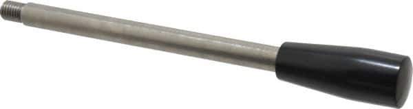 Gibraltar - M12x1.75 Stem, 1.02" Knob Diam, 0.55" Shaft Diam, Type E Gear Lever Arm with Cylindrical Knob - 0.63" Thread Length, 9.06" Handle Length, Stainless Steel Shaft, Phenolic Knob - Eagle Tool & Supply