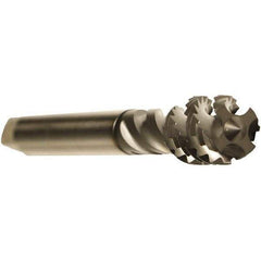 Emuge - M18x1.50 Metric Fine 5 Flute 6H Bottoming Spiral Flute Tap - Cobalt, GLT-1 Finish, 110mm OAL, Right Hand Flute, Right Hand Thread, Series Enorm - Eagle Tool & Supply