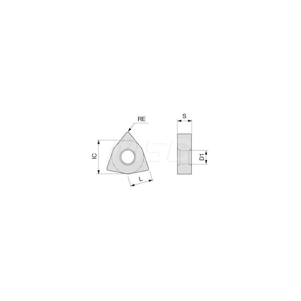 Turning Insert:  WNMG431TSF AH120,  Solid Carbide TiAlN Finish,  Neutral,  1/2″ Inscribed Circle,  0.0160″ Corner Radius,  80.0 &deg N/A Trigon,  Series  WNMG