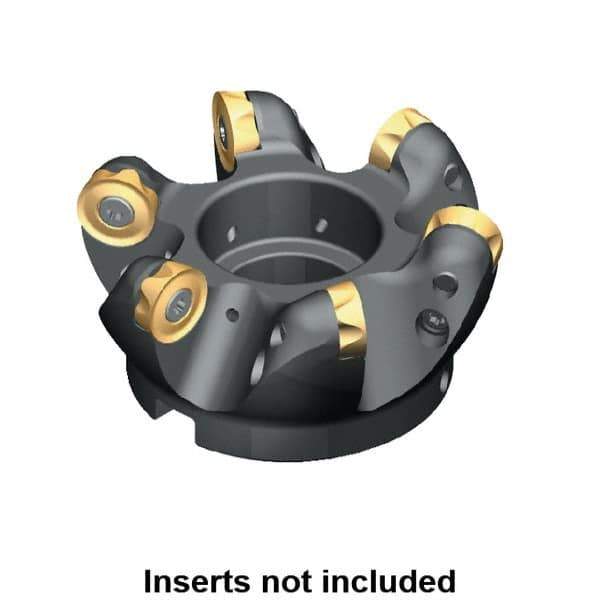 Kennametal - 2" Cut Diam, 1/2" Max Depth, 3/4" Arbor Hole, 3 Inserts, KSRM RCGT 86 Insert Style, Indexable Copy Face Mill - 15,500 Max RPM, 2" High, Through Coolant, Series KSRM - Eagle Tool & Supply