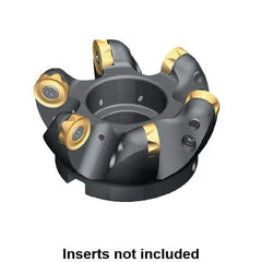 Kennametal - 3-1/4" Cut Diam, 3/8" Max Depth, 1-1/4" Arbor Hole, 6 Inserts, RCGT 64... Insert Style, Indexable Copy Face Mill - 18,000 Max RPM, 2 High, Through Coolant, Series KSRM - Eagle Tool & Supply