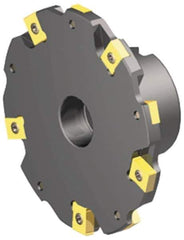 Kennametal - Shell Mount Connection, 1/4" Cutting Width, 0.56" Depth of Cut, 2-1/2" Cutter Diam, 3/4" Hole Diam, 6 Tooth Indexable Slotting Cutter - 90° LN Toolholder, LNE 1240... Insert - Eagle Tool & Supply