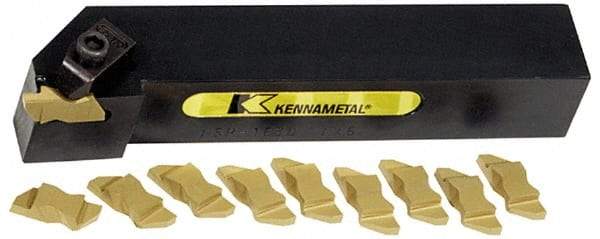 Kennametal - NS, Right Hand, 0.21" Max Depth of Cut, 4.95mm Max Groove Width, Indexable Grooving Tool Holder - N.3R Insert Compatibility, 1" Shank Height, 1" Shank Width, 6" OAL - Eagle Tool & Supply