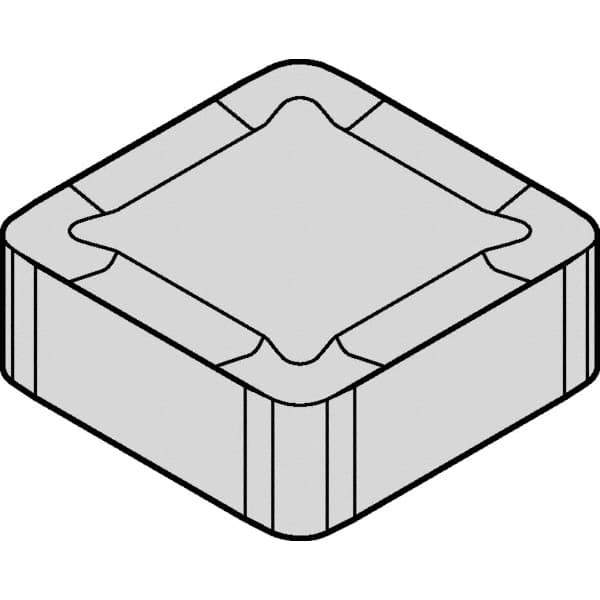 Kennametal - SNPF433 SNGP Grade KCK15 Carbide Turning Insert - TiCN/Al2O3 Finish, 90° Square, 1/2" Inscr Circle, 3/16" Thick, 3/64" Corner Radius - Eagle Tool & Supply