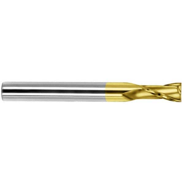 SGS - 1/2", 1" LOC, 1/2" Shank Diam, 4-1/2" OAL, 2 Flute, Solid Carbide Square End Mill - Eagle Tool & Supply