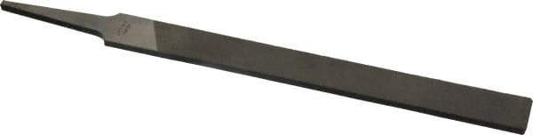 Nicholson - 6" Long, Second Cut, Flat American-Pattern File - Double Cut, 5/32" Overall Thickness, Tang - Eagle Tool & Supply