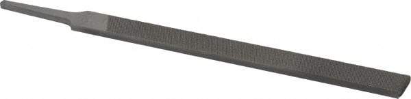 Nicholson - 8" Long, Second Cut, Flat American-Pattern File - Double Cut, 13/64" Overall Thickness, Tang - Eagle Tool & Supply