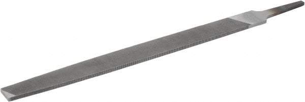 Nicholson - 10" Long, Smooth Cut, Flat American-Pattern File - Double Cut, 1/4" Overall Thickness, Tang - Eagle Tool & Supply