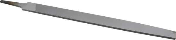 Nicholson - 12" Long, Smooth Cut, Flat American-Pattern File - Double Cut, 9/32" Overall Thickness, Tang - Eagle Tool & Supply