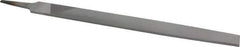 Nicholson - 14" Long, Smooth Cut, Flat American-Pattern File - Double Cut, 7/32" Overall Thickness, Tang - Eagle Tool & Supply