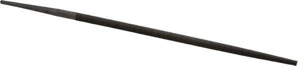 Nicholson - 8" Long, Second Cut, Round American-Pattern File - Single Cut, Tang - Eagle Tool & Supply