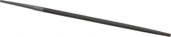 Nicholson - 8" Long, Smooth Cut, Round American-Pattern File - Single Cut, Tang - Eagle Tool & Supply