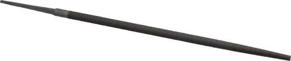 Nicholson - 10" Long, Second Cut, Round American-Pattern File - Single Cut, Tang - Eagle Tool & Supply