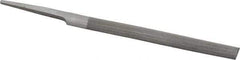 Nicholson - 4" Long, Smooth Cut, Half Round American-Pattern File - Single, Double Cut, 9/64" Overall Thickness, Tang - Eagle Tool & Supply