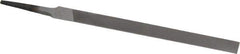 Nicholson - 6" Long, Smooth Cut, Half Round American-Pattern File - Single, Double Cut, 11/64" Overall Thickness, Tang - Eagle Tool & Supply