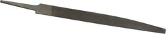 Nicholson - 6" Long, Smooth Cut, Knife American-Pattern File - Double Cut, 5/32" Overall Thickness, Tang - Eagle Tool & Supply