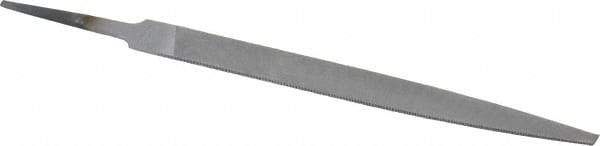 Nicholson - 6" Long, Smooth Cut, Warding American-Pattern File - Double Cut, 5/64" Overall Thickness, Tang - Eagle Tool & Supply