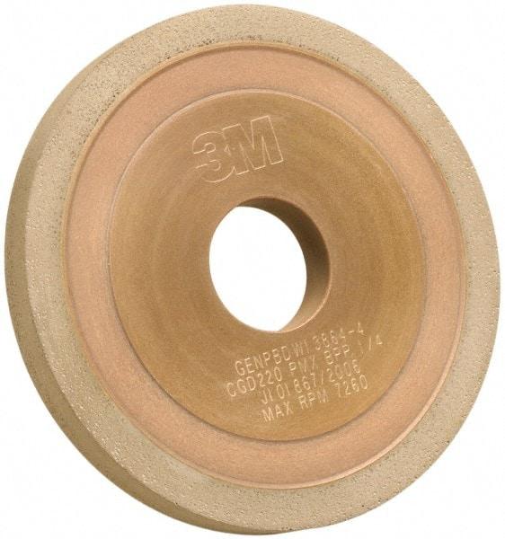 3M - 5" Diam, 1-1/4" Hole Size, 3/8" Overall Thickness, 220 Grit, Type 1 Tool & Cutter Grinding Wheel - Very Fine Grade, CBN, Resinoid Bond - Eagle Tool & Supply