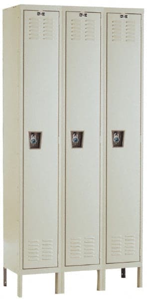 Hallowell - 3 Door, 1 Tier, Ready-Built Wardrobe & Box Lockers - Eagle Tool & Supply