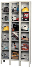 Hallowell - 18 Door, 6 Tier, Safety-View Plus Box Lockers - Eagle Tool & Supply