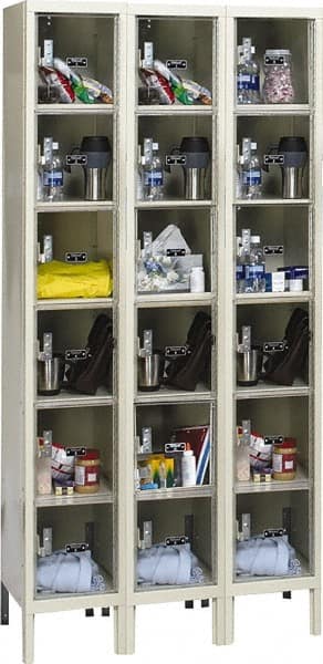 Hallowell - 18 Door, 6 Tier, Safety-View Plus Box Lockers - Eagle Tool & Supply